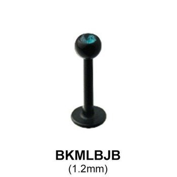 KOLCZYK DO BRODY WARGI LABRET 316L BLACK LINE OCZKO CZERWONE kulka 2,5mm