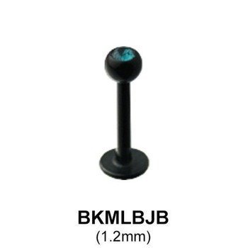 KOLCZYK DO BRODY WARGI LABRET 316L BLACK LINE OCZKO RÓŻOWE kulka 2,5mm